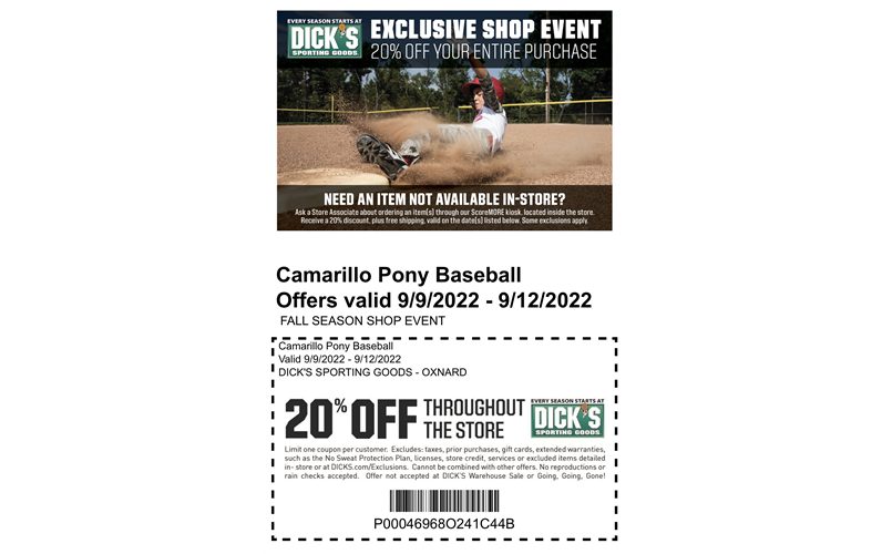 CLICK ON COUPON!! Dicks Sporting Goods Shop event 